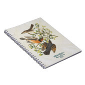 ヴィンテージ鳥バードウォッチングラバーギフト ノートブック (右側)