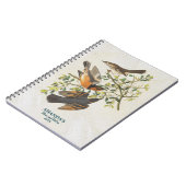 ヴィンテージ鳥バードウォッチングラバーギフト ノートブック (左側)