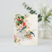 ヴィンテージ鳥フランスのデザイン ポストカード (スタンド正面)