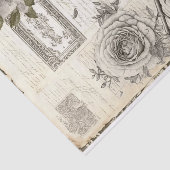 ヴィンテージ鳥フローラ文字分離 薄葉紙 (詳細)