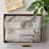 ヴィンテージ鳥フローラ文字分離 薄葉紙 (ギフト)