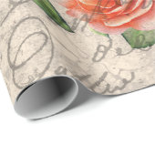 ヴィンテージ鳥フローラ蝶エフエマデクページ ラッピングペーパー (ロールコーナー)