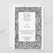 ヴィンテージ鳥フローラ&葉アールヌーボーフレーム 招待状 (正面)