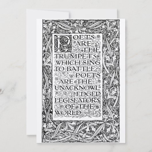 ヴィンテージ鳥フローラ&葉アールヌーボーフレーム 招待状 (裏面)