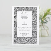 ヴィンテージ鳥フローラ&葉アールヌーボーフレーム 招待状 (スタンド正面)