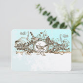 ヴィンテージ鳥ブロンズの木々ズスクロール結婚式RSVP 出欠カード (スタンド正面)