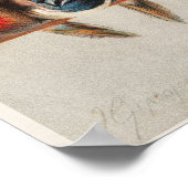 ヴィンテージ鳥プリント ポスター (角)