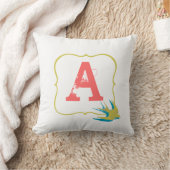 ヴィンテージ鳥モノグラム枕 クッション (ブランケット)