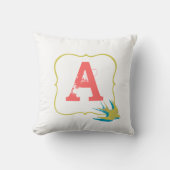 ヴィンテージ鳥モノグラム枕 クッション (正面)