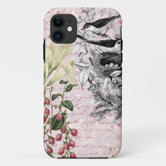 ヴィンテージ鳥巣花 Case-Mate iPhoneケース (裏面)