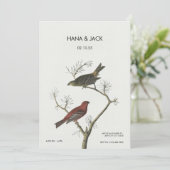 ヴィンテージ鳥日本のスタイル結婚ズ 招待状 (スタンド正面)