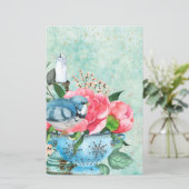 ヴィンテージ鳥水色デカップスクラップブック紙 (スタンド正面)