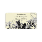 ヴィンテージ鳥白い花枝の出荷ラベル ラベル (正面)