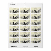 ヴィンテージ鳥白い花枝の出荷ラベル ラベル (フルシート)