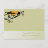 ヴィンテージ鳥結婚式招待状 インビテーションポストカード (裏面)