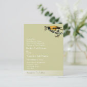 ヴィンテージ鳥結婚式招待状 インビテーションポストカード (スタンド正面)