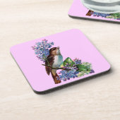 ヴィンテージ鳥花コースターセット コースター (左側)