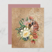 ヴィンテージ鳥花スクラップブック紙 (正面/裏面)