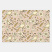 ヴィンテージ鳥誕生日クラシック美動物 ラッピングペーパーシート (正面3)