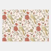 ヴィンテージ鳥誕生日クラシック美動物 ラッピングペーパーシート (正面2)