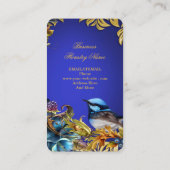 ヴィンテージ鳥金ゴールド花ブルーバードブルー 名刺 (裏面)