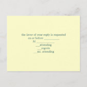 ヴィンテージ鳥類結婚植物反応RSVP インビテーションポストカード (裏面)