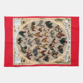 ヴィンテージ鳥鳥類の鳥類の鳥類図 キッチンタオル (横)