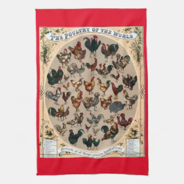 ヴィンテージ鳥鳥類の鳥類の鳥類図 キッチンタオル