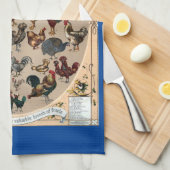 ヴィンテージ鳥鳥類の鳥類の鳥類図 キッチンタオル (四つ折り)