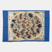 ヴィンテージ鳥鳥類の鳥類の鳥類図 キッチンタオル (横)