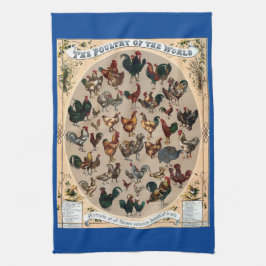 ヴィンテージ鳥鳥類の鳥類の鳥類図 キッチンタオル