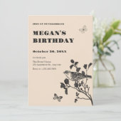 ヴィンテージ鳥 招待状 (スタンド正面)