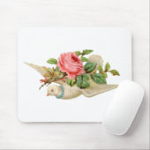 ヴィンテージ鳩とバラ マウスパッド (マウス)