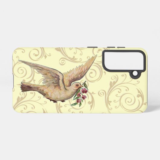 ヴィンテージ鳩の渦 SAMSUNG GALAXYケース (裏面横)