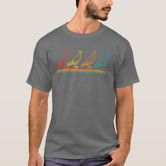 ヴィンテージ鳩鳥愛好家イラスト ガグ Tシャツ (正面)