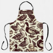 ヴィンテージ鴨とガチョウ柄 エプロン (正面)