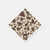 ヴィンテージ鴨とガチョウ柄 スタンダードカクテルナプキン (角)