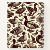 ヴィンテージ鴨とガチョウ柄 ノートブック (裏面)