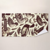 ヴィンテージ鴨とガチョウ柄 バスタオル (バスタオル)