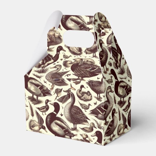 ヴィンテージ鴨とガチョウ柄 フェイバーボックス (正面サイド)