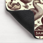 ヴィンテージ鴨とガチョウ柄 マウスパッド (コーナー)