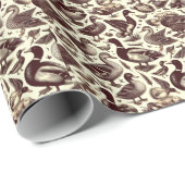 ヴィンテージ鴨とガチョウ柄 ラッピングペーパー (ロールコーナー)