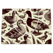 ヴィンテージ鴨とガチョウ柄 ラージペーパーバッグ (正面)