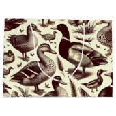 ヴィンテージ鴨とガチョウ柄 ラージペーパーバッグ (裏面)