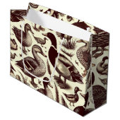 ヴィンテージ鴨とガチョウ柄 ラージペーパーバッグ (正面アングル)