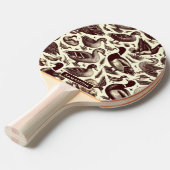 ヴィンテージ鴨とガチョウ柄 卓球ラケット (正面アングル)