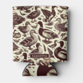 ヴィンテージ鴨とガチョウ柄 缶クーラー (正面)