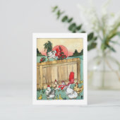 ヴィンテージ鶏が会議を率いる ポストカード (スタンド正面)