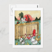 ヴィンテージ鶏が会議を率いる ポストカード (正面/裏面)