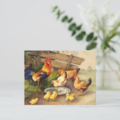 ヴィンテージ鶏とチックス国はがき ポストカード (スタンド正面)